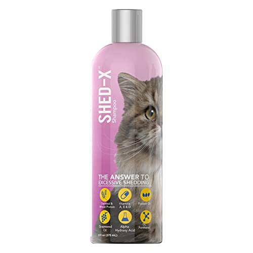 Best Cat Shampoo for Shedding: Top 5 Picks to Reduce Fur Loss 2 Shed-X Shed Control Shampoo for Cats, 8 oz – Reduce Shedding – Shedding Shampoo Infuses Skin and Coat with Vitamins and Antioxidants to Clean, Release Excess Hair and Exfoliate