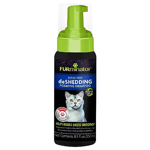 Best Cat Shampoo for Shedding: Top 5 Picks to Reduce Fur Loss 4 FURminator® Rinse-Free deShedding Foaming Shampoo for Cats, 8.5 oz