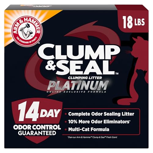 Best Cat Litter for Litter Robot: Top Odor-Control Clumping Options (5 Review) 6 ARM & HAMMER Clump & Seal Platinum Clumping Cat Litter Odor Control, Multi-Cat, 14-Day Odor Control, Online Exclusive Formula, 18 Lbs
