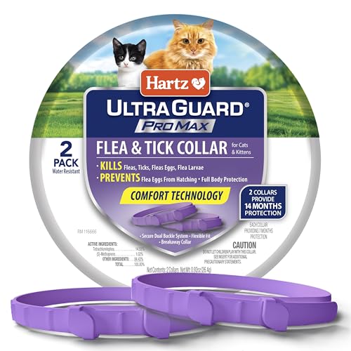 Best Flea Collar for Cats: Top Picks for Long-Lasting Protection 4 Hartz UltraGuard ProMax Flea & Tick Collar for Cats I 14 Months Protection I Soft & Comfortable | Flea & Tick Prevention I 2 Pack