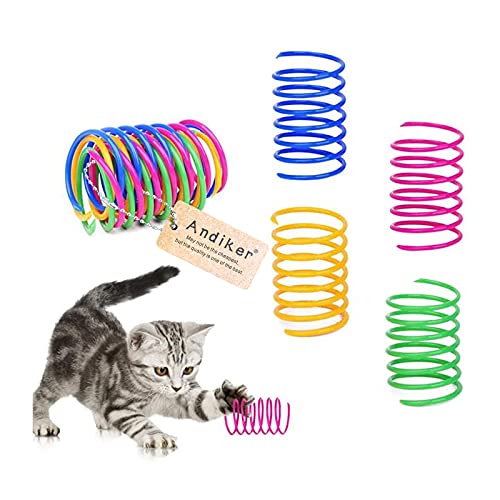 Best Toys for Cats: Top 5 Interactive Fun to Keep Indoor Kitties Happy 6 Andiker Cat Spiral Spring, 12 Pc Cat Creative Toy to Kill Time and Keep Fit Interactive Cat Toy Sturdy Heavy Plastic Spring Colorful Springs Cat Toy for Swatting, Biting, Hunting Kitten Toys