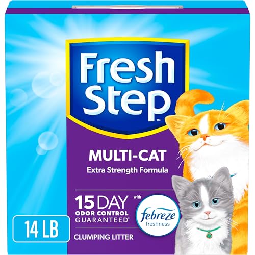 Best Cat Litter for Litter Robot: Top Odor-Control Clumping Options (5 Review) 5 Fresh Step Clumping Cat Litter, Multi-Cat, Long Lasting Odor Control Kitty Litter with Activated Charcoal, Low Dust Formula, 14 lb